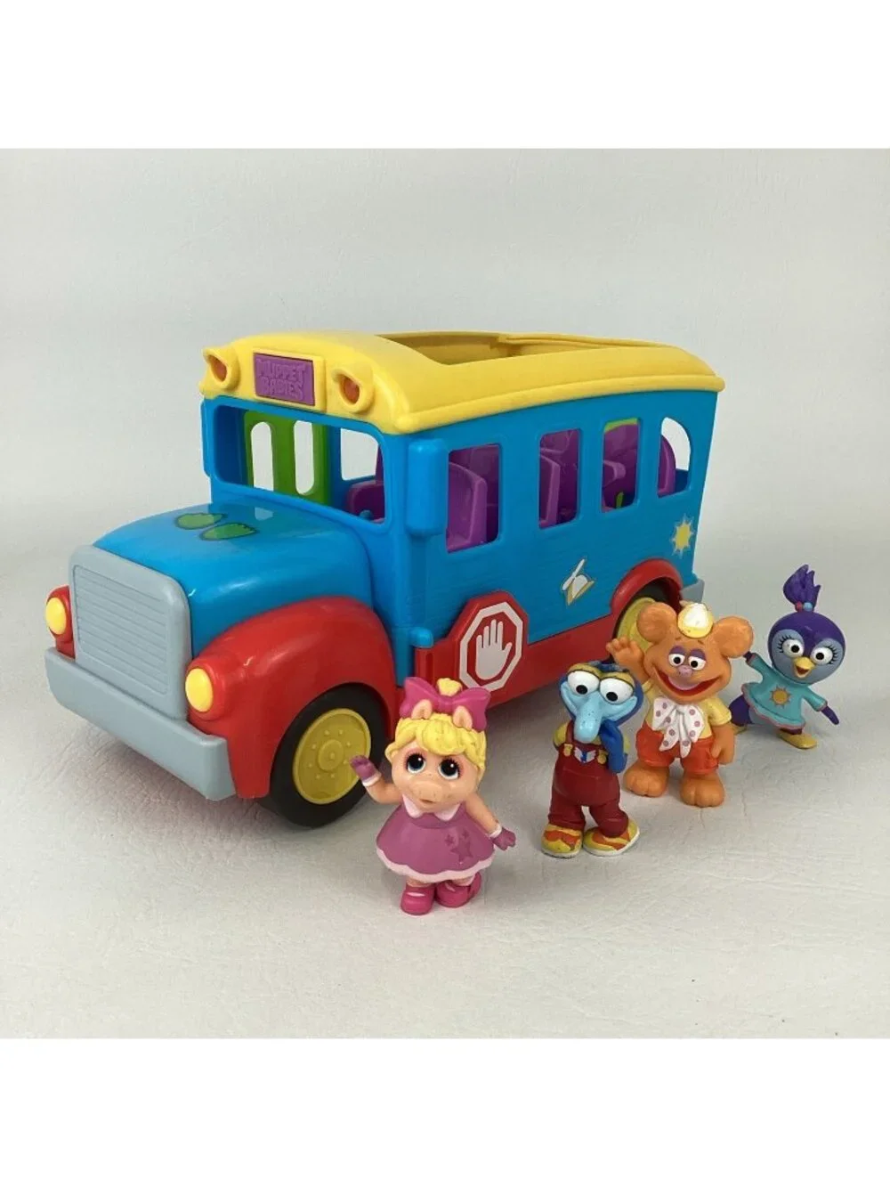 Disney Jr Muppet Babies Friendship Bus w Sounds Figures Miss Piggy Gonzo Bundle